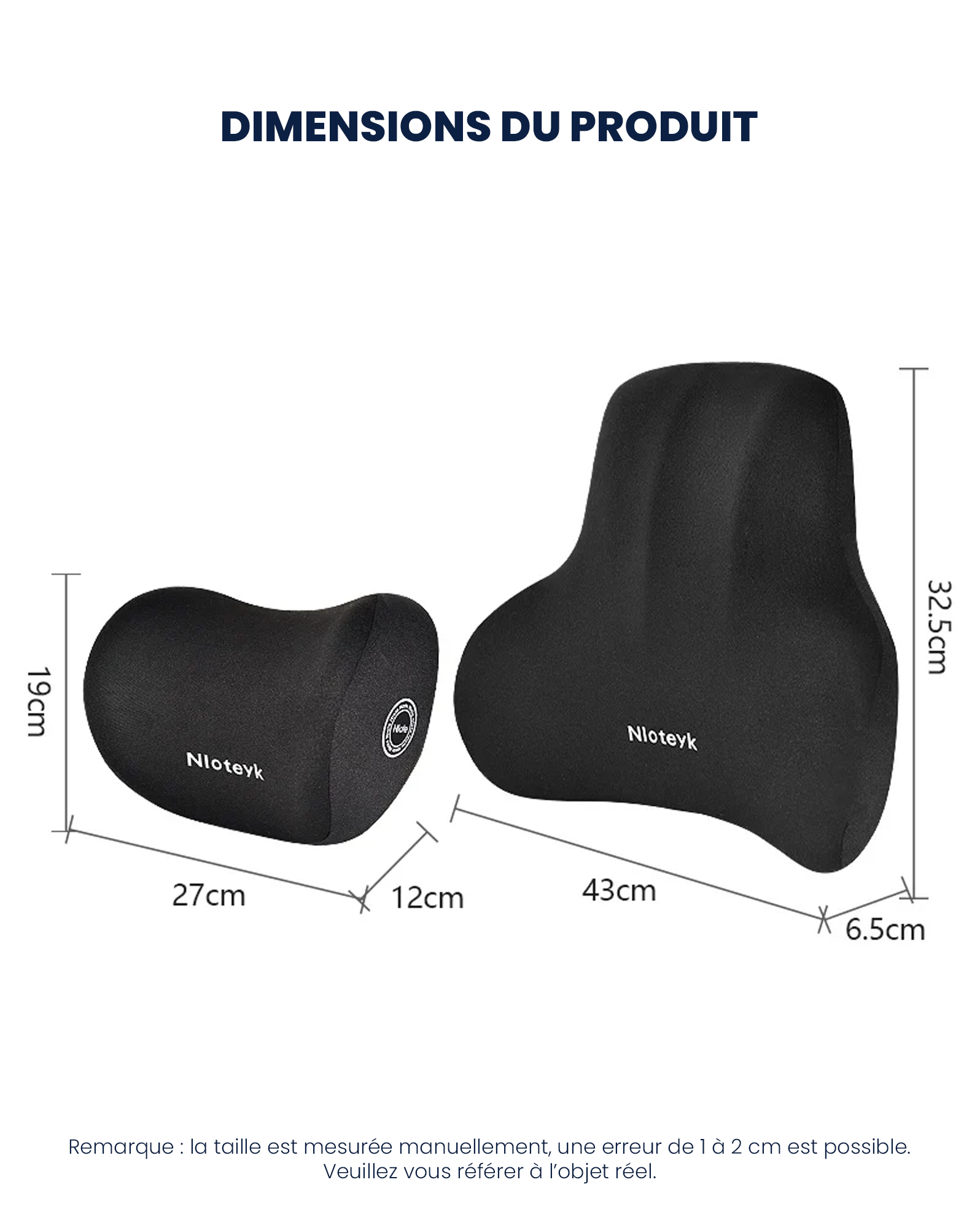 Coussin Cervical & Lombaire Voiture – Mousse à Mémoire de Forme