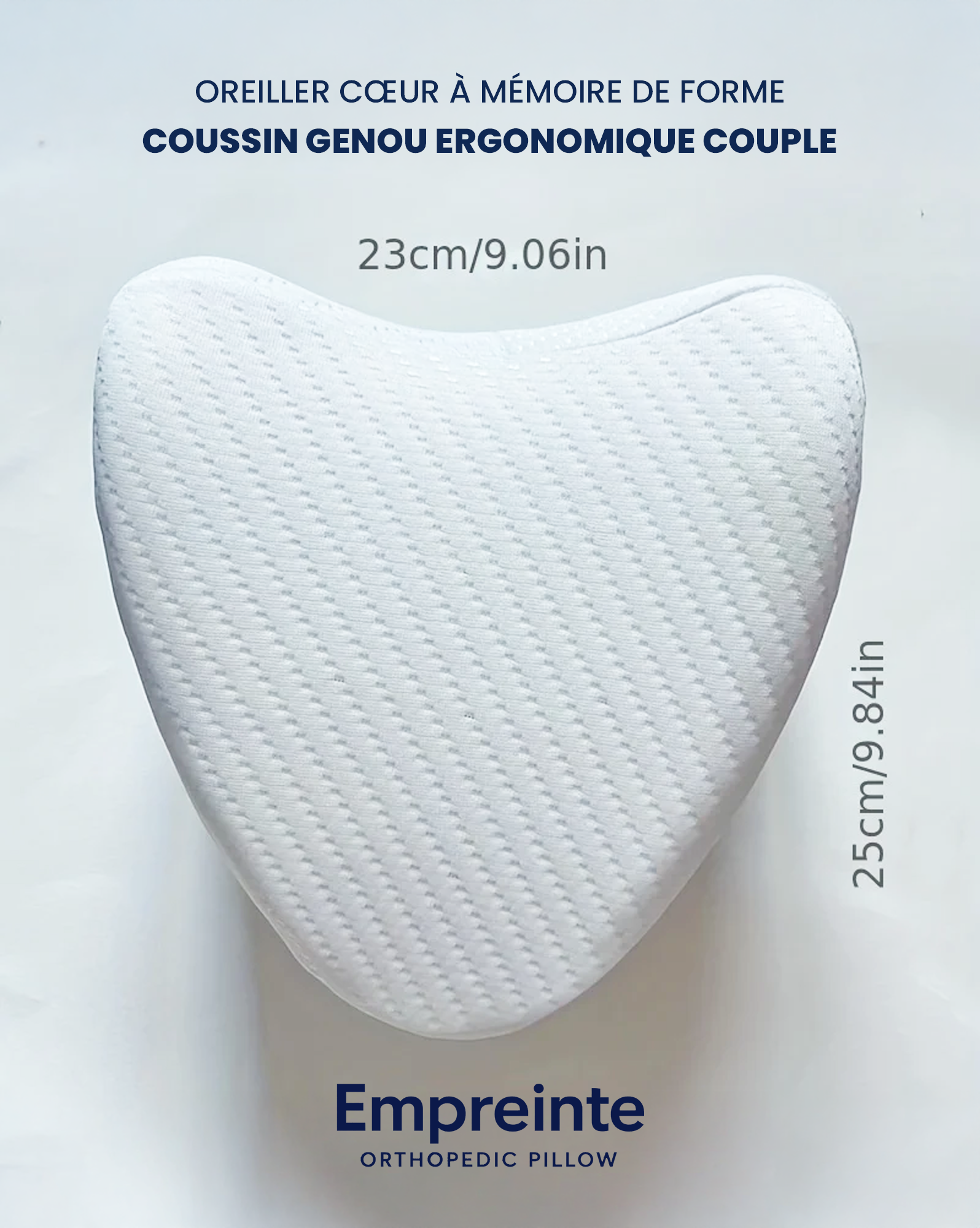 Oreiller cœur à mémoire de forme – Coussin genou ergonomique couple
