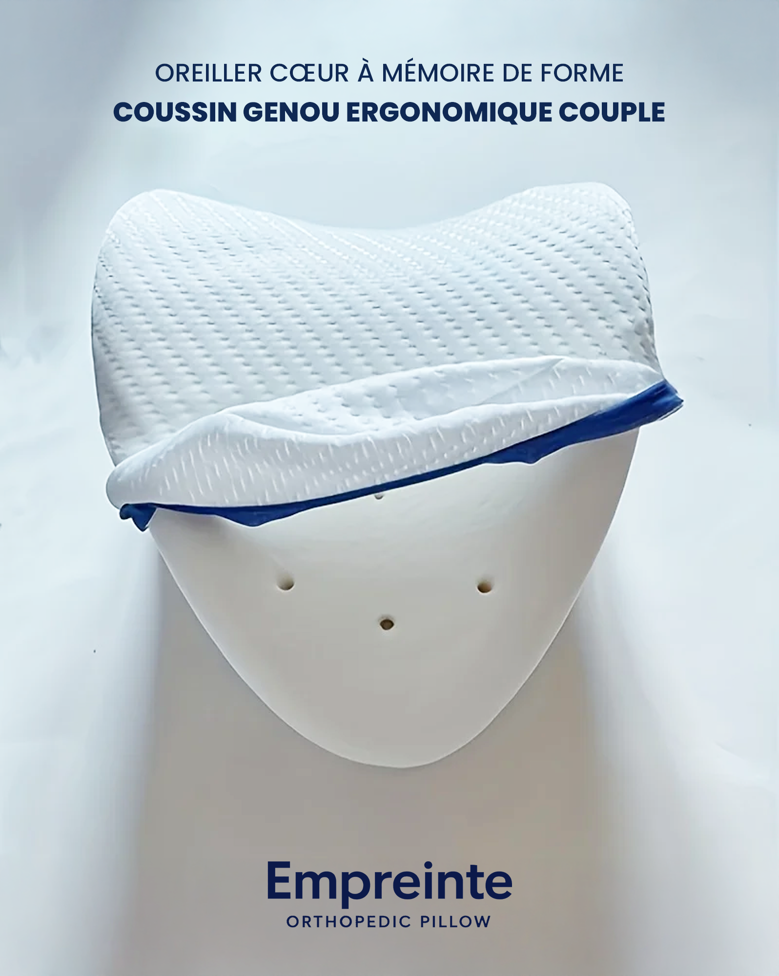 Oreiller cœur à mémoire de forme – Coussin genou ergonomique couple