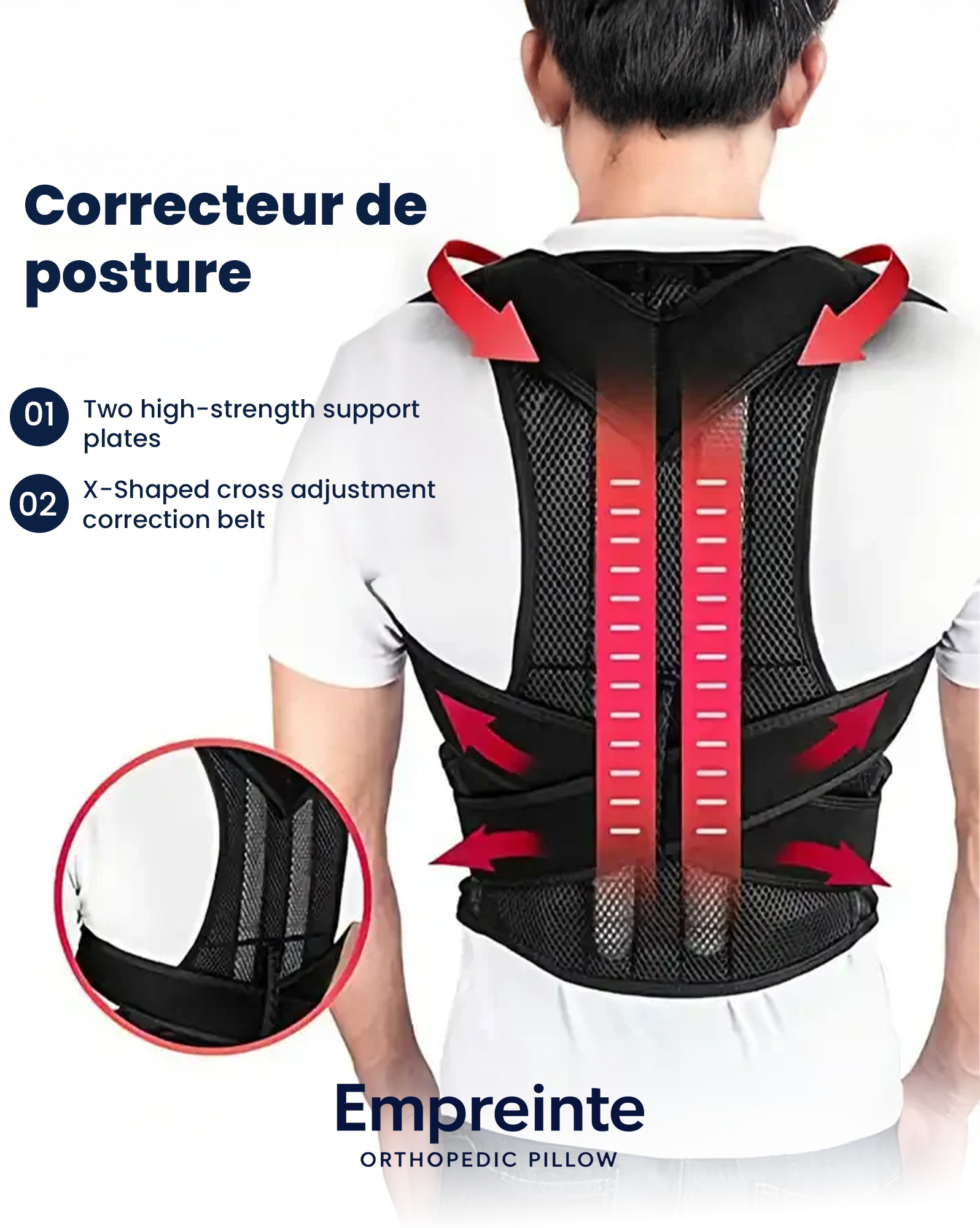 Correcteur de Posture Dos & Épaules – Ceinture de Soutien Ergonomique