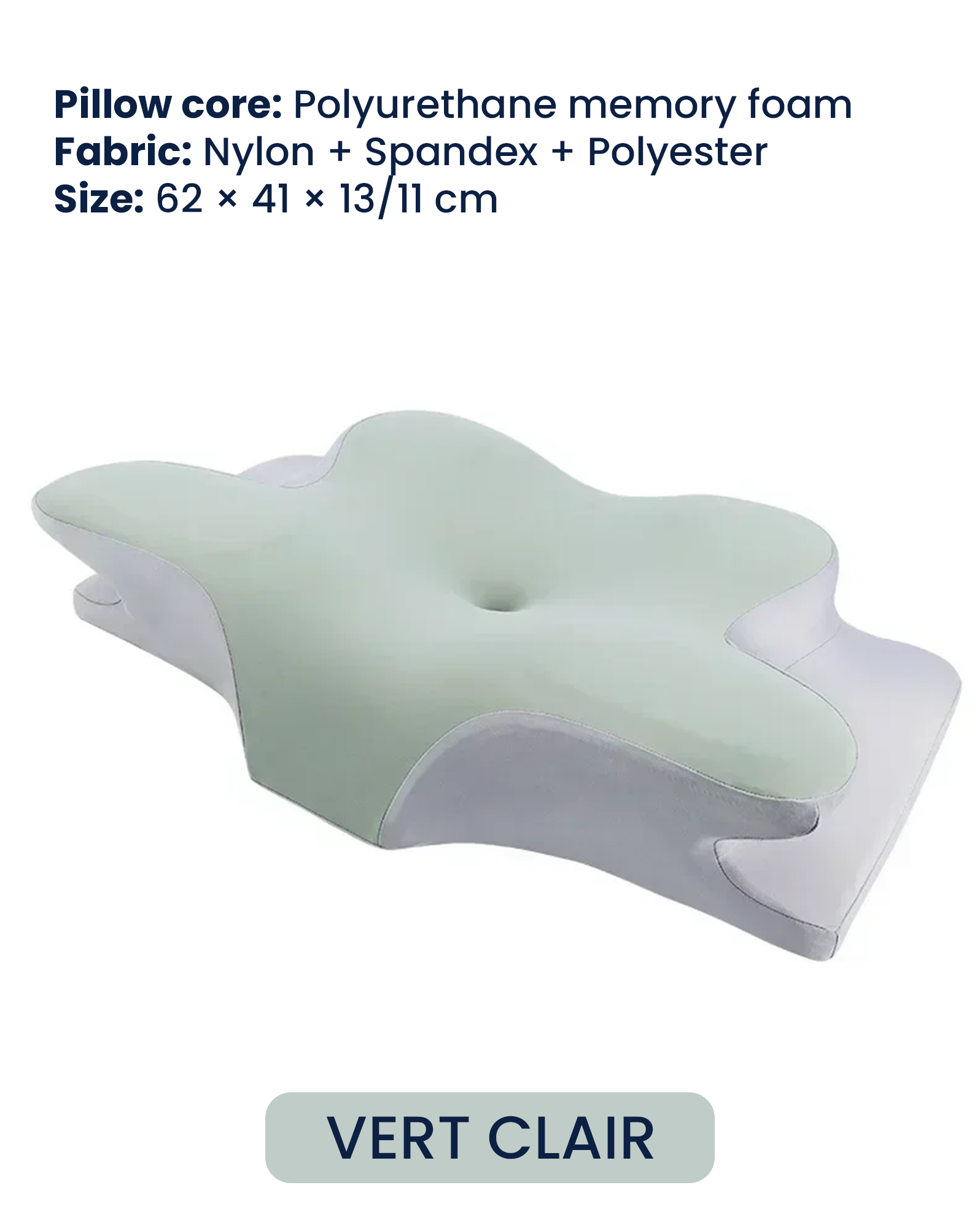 Oreiller cervical papillon – Mousse mémoire de forme orthopédique