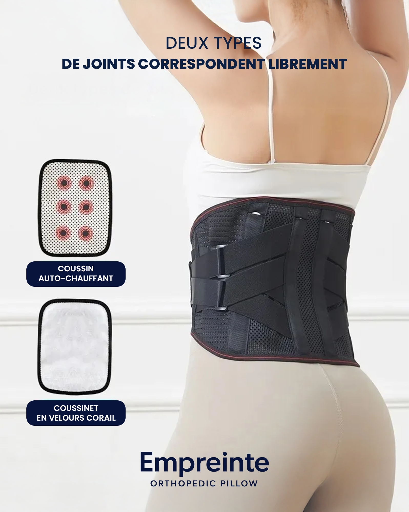 Ceinture Lombaire Chauffante Auto-Chauffante – Magnétothérapie & Tourmaline