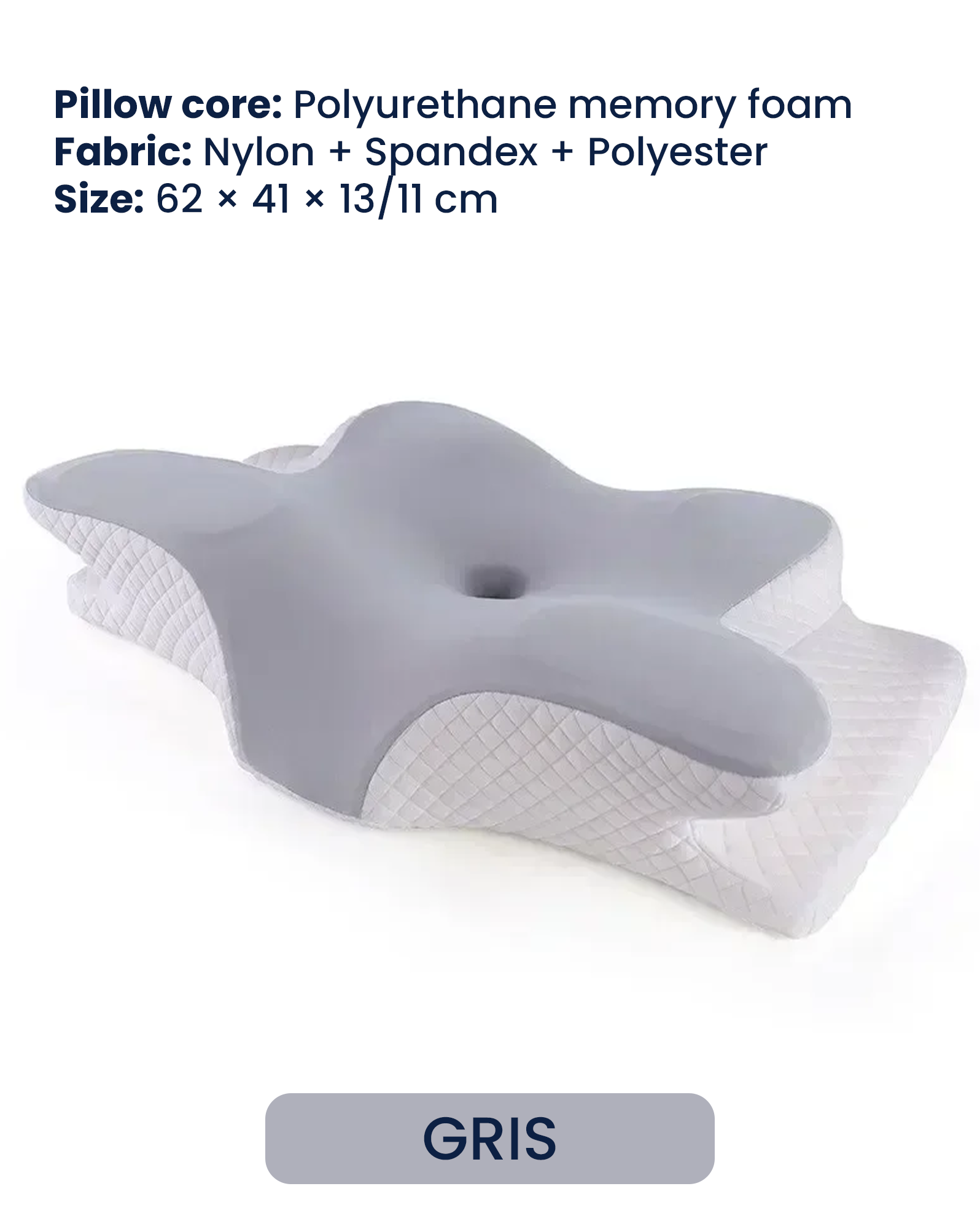 Oreiller cervical papillon – Mousse mémoire de forme orthopédique